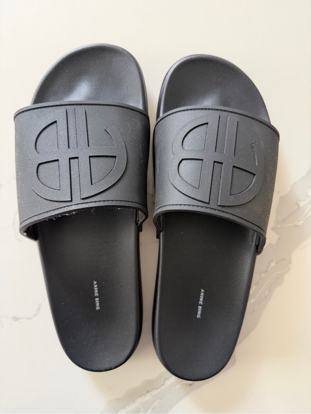 Anine Bing Black Textured Rubber Sole Slide - WORN TWICE